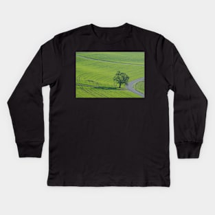 A Field A Road A Tree Kids Long Sleeve T-Shirt